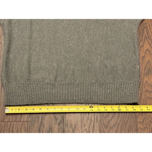 Vintage 80s Abstract Oversized Sweater Dress Large Shoulder Pads Turtleneck Grey - Picture 12 of 16